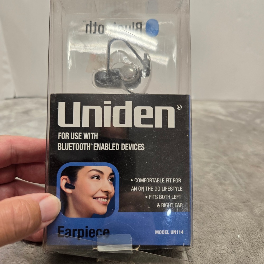 Uniden UN114 Bluetooth Wireless Earpiece Hands-Free Headset Black Open Box